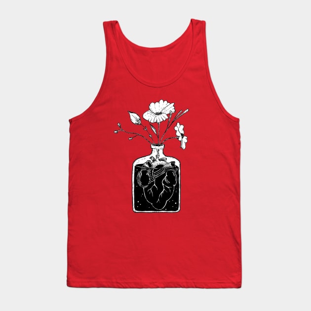 Heart in Jar (with flowers) Tank Top by chriswig